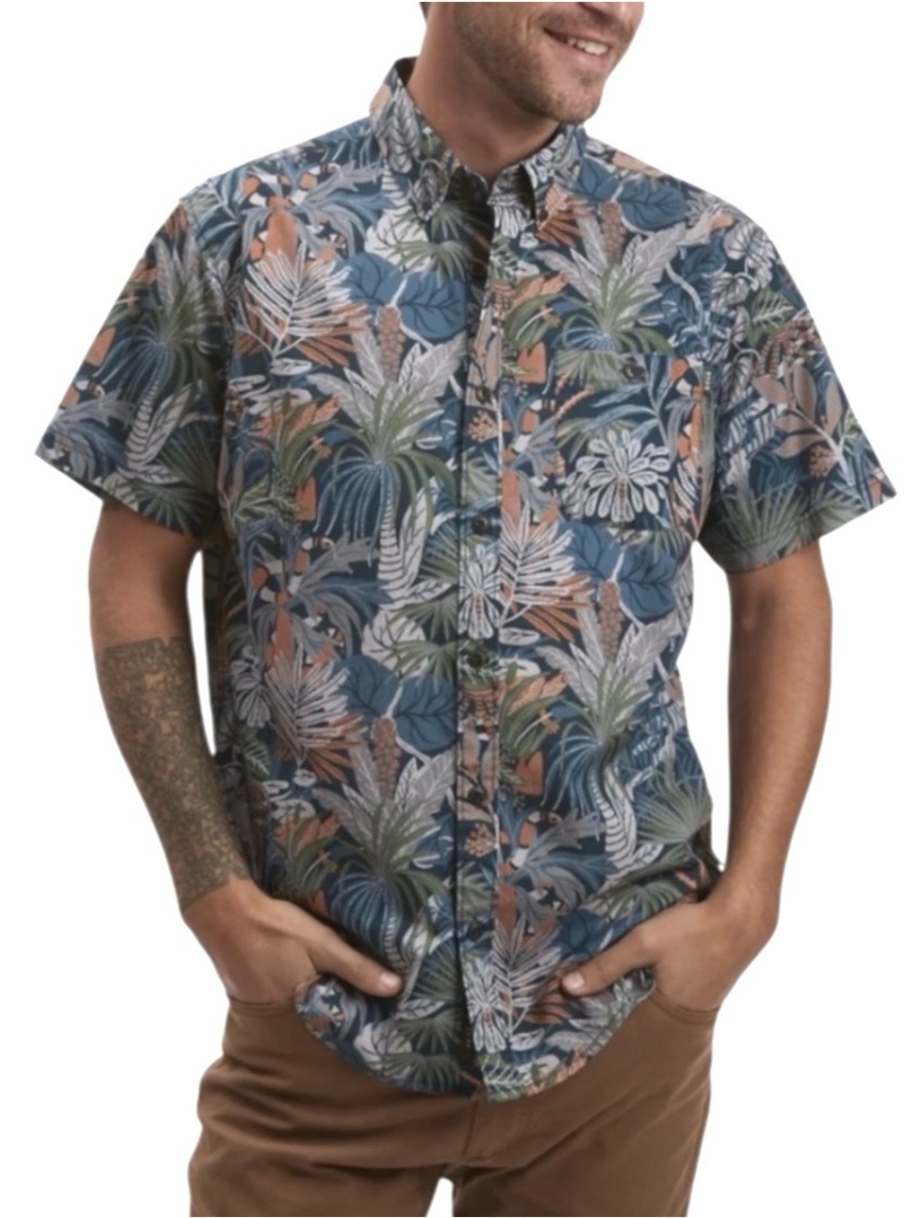 Howler Bros Mansfield Short-Sleeve Shirt Button-Down Glades Print Men's Medium M